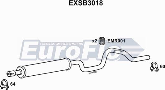 EuroFlo EXSB3018 - Середній глушник вихлопних газів autozip.com.ua