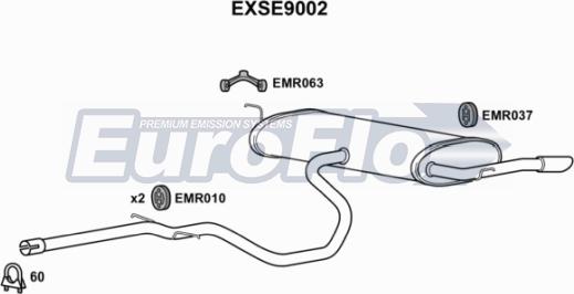 EuroFlo EXSE9002 - Середній / кінцевий глушник ОГ autozip.com.ua