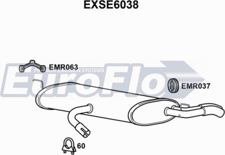 EuroFlo EXSE6038 - Глушник вихлопних газів кінцевий autozip.com.ua