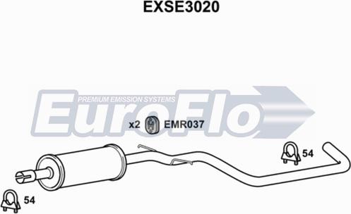 EuroFlo EXSE3020 - Середній глушник вихлопних газів autozip.com.ua