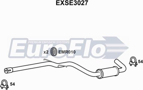 EuroFlo EXSE3027 - Середній глушник вихлопних газів autozip.com.ua