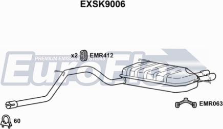 EuroFlo EXSK9006 - Середній / кінцевий глушник ОГ autozip.com.ua