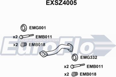 EuroFlo EXSZ4005 - Труба вихлопного газу autozip.com.ua