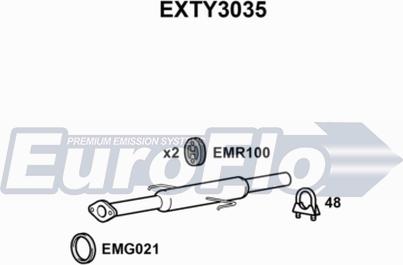 EuroFlo EXTY3035 - Середній глушник вихлопних газів autozip.com.ua