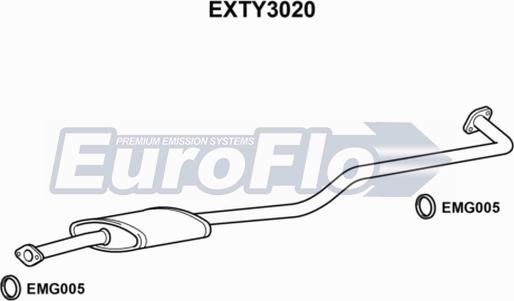 EuroFlo EXTY3020 - Середній глушник вихлопних газів autozip.com.ua