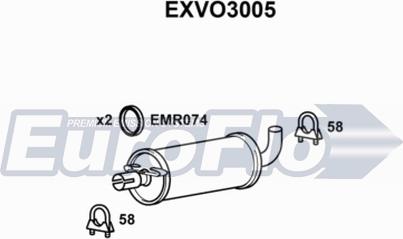 EuroFlo EXVO3005 - Середній глушник вихлопних газів autozip.com.ua