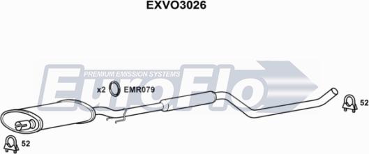 EuroFlo EXVO3026 - Середній глушник вихлопних газів autozip.com.ua