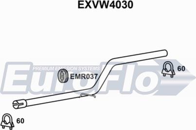 EuroFlo EXVW4030 - Труба вихлопного газу autozip.com.ua