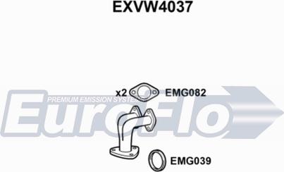 EuroFlo EXVW4037 - Труба вихлопного газу autozip.com.ua