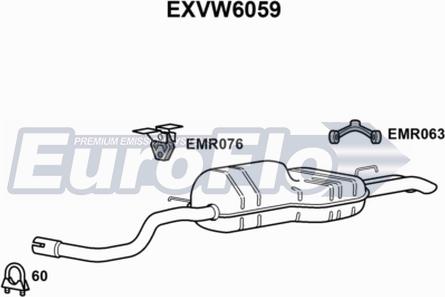 EuroFlo EXVW6059 - Глушник вихлопних газів кінцевий autozip.com.ua