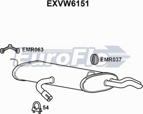 EuroFlo EXVW6151 - Глушник вихлопних газів кінцевий autozip.com.ua