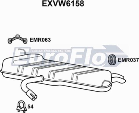 EuroFlo EXVW6158 - Глушник вихлопних газів кінцевий autozip.com.ua