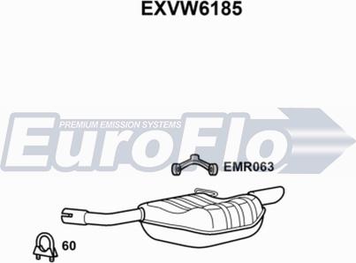 EuroFlo EXVW6185 - Глушник вихлопних газів кінцевий autozip.com.ua