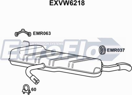 EuroFlo EXVW6218 - Глушник вихлопних газів кінцевий autozip.com.ua