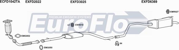 EuroFlo FDMON22D 1001A - Система випуску ОГ autozip.com.ua