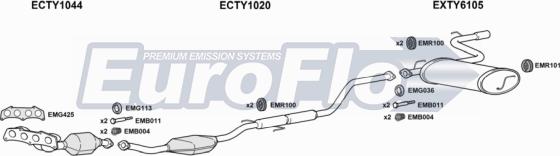 EuroFlo TYCEL18 4004A - Система випуску ОГ autozip.com.ua