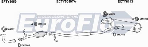 EuroFlo TYRAV18 3001A - Система випуску ОГ autozip.com.ua