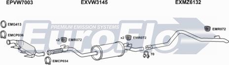 EuroFlo VWCRA25D 7001A - Система випуску ОГ autozip.com.ua