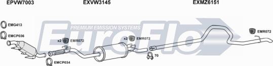 EuroFlo VWCRA25D 7001C03 - Система випуску ОГ autozip.com.ua