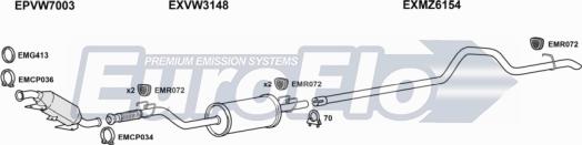 EuroFlo VWCRA25D 7001E07 - Система випуску ОГ autozip.com.ua