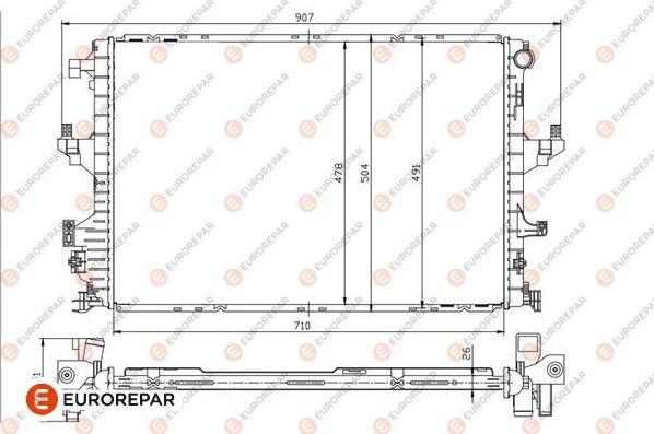 EUROREPAR 1690994580 - Радіатор, охолодження двигуна autozip.com.ua