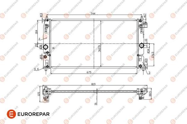 EUROREPAR 1690991880 - Радіатор, охолодження двигуна autozip.com.ua