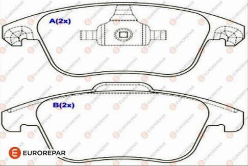 EUROREPAR 1643068480 - Гальмівні колодки, дискові гальма autozip.com.ua