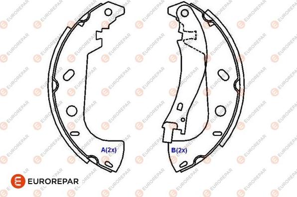 EUROREPAR 1643186080 - Комплект гальм, барабанний механізм autozip.com.ua