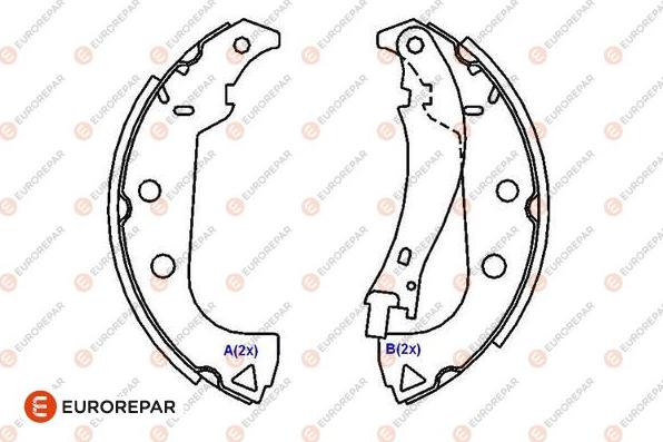 EUROREPAR 1643186280 - Комплект гальм, барабанний механізм autozip.com.ua