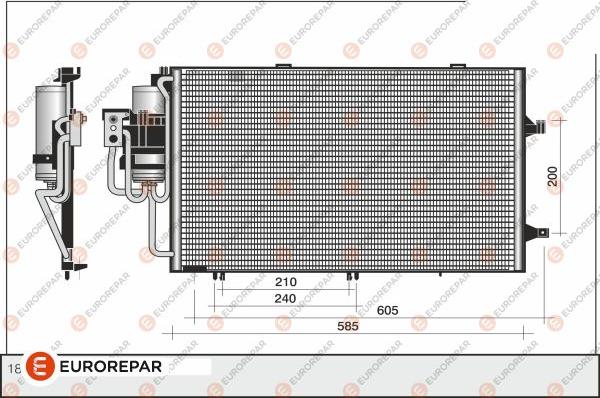 EUROREPAR 1609635780 - Конденсатор, кондиціонер autozip.com.ua