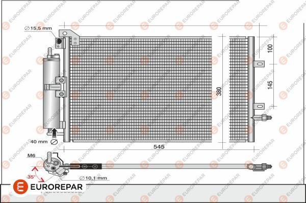 EUROREPAR 1610160180 - Конденсатор, кондиціонер autozip.com.ua