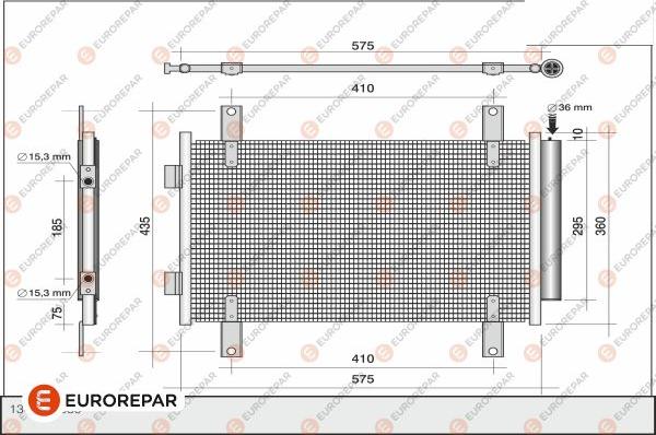 EUROREPAR 1610161280 - Конденсатор, кондиціонер autozip.com.ua