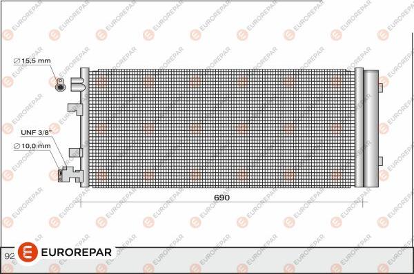 EUROREPAR 1610163380 - Конденсатор, кондиціонер autozip.com.ua