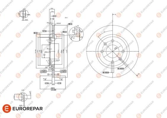 EUROREPAR 1618890380 - Гальмівний диск autozip.com.ua