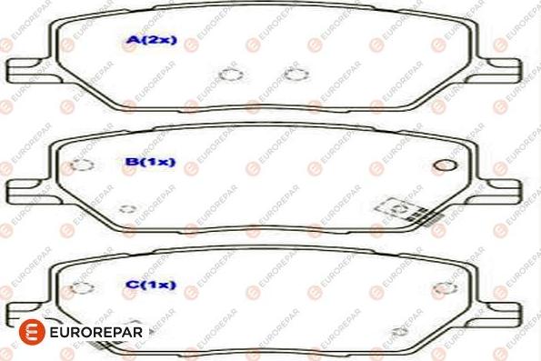 EUROREPAR 1686754880 - Гальмівні колодки, дискові гальма autozip.com.ua