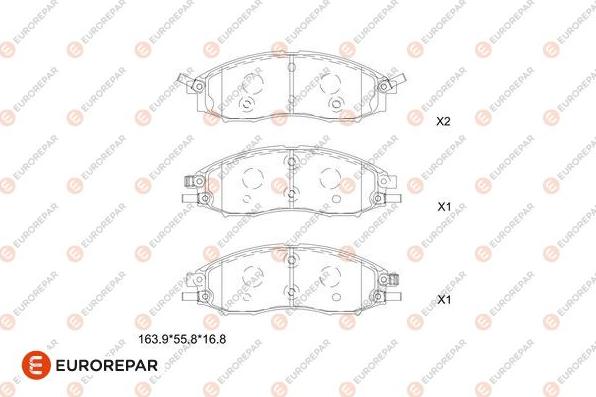 EUROREPAR 1681304480 - Гальмівні колодки, дискові гальма autozip.com.ua