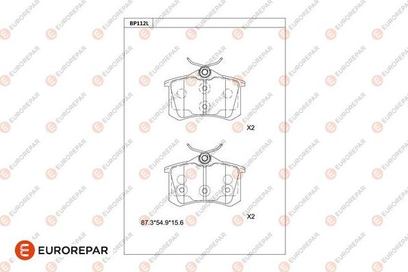 EUROREPAR 1681240680 - Гальмівні колодки, дискові гальма autozip.com.ua