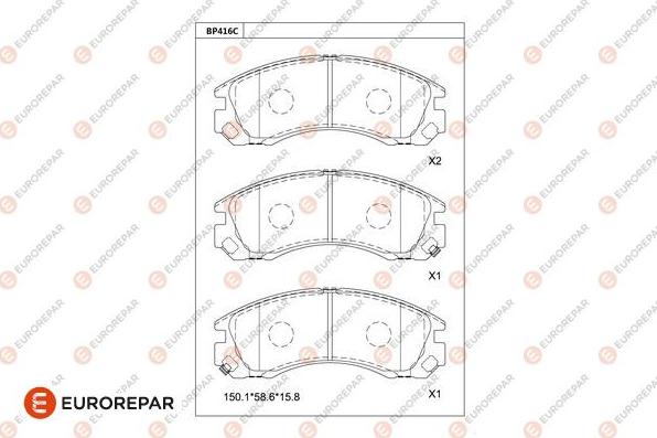 EUROREPAR 1681242980 - Гальмівні колодки, дискові гальма autozip.com.ua