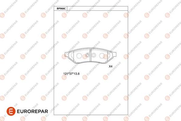 EUROREPAR 1681247180 - Гальмівні колодки, дискові гальма autozip.com.ua