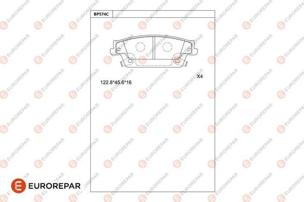 EUROREPAR 1681254880 - Гальмівні колодки, дискові гальма autozip.com.ua