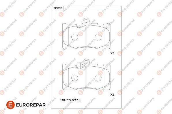 EUROREPAR 1681256280 - Гальмівні колодки, дискові гальма autozip.com.ua