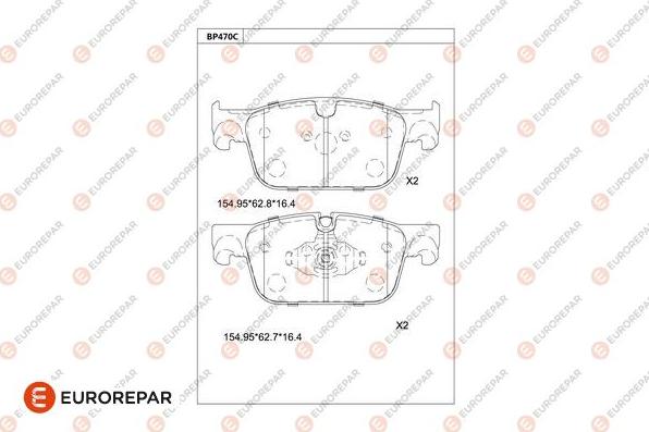 EUROREPAR 1681256780 - Гальмівні колодки, дискові гальма autozip.com.ua