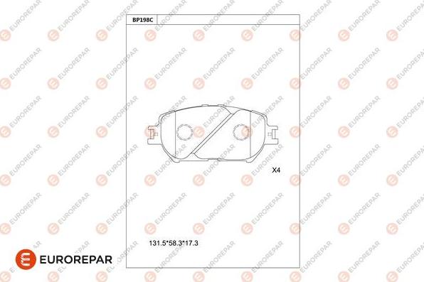 EUROREPAR 1681251780 - Гальмівні колодки, дискові гальма autozip.com.ua