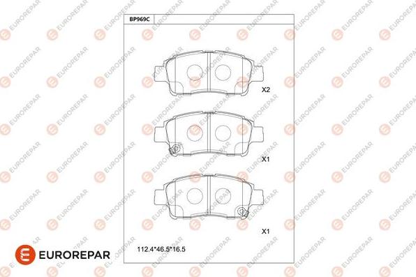 EUROREPAR 1681257180 - Гальмівні колодки, дискові гальма autozip.com.ua