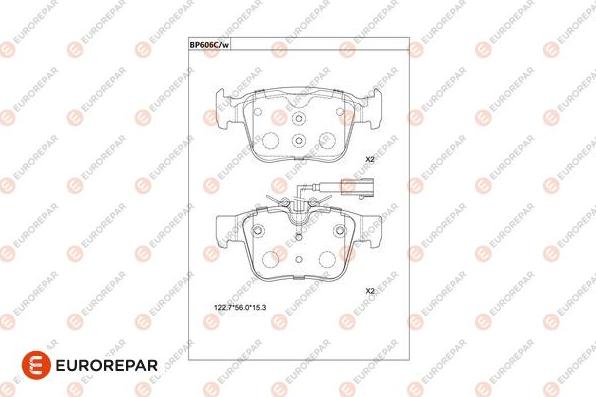 EUROREPAR 1681264980 - Гальмівні колодки, дискові гальма autozip.com.ua