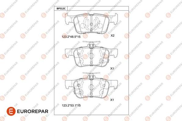 EUROREPAR 1681260480 - Гальмівні колодки, дискові гальма autozip.com.ua