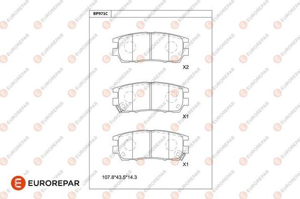 EUROREPAR 1681260080 - Гальмівні колодки, дискові гальма autozip.com.ua