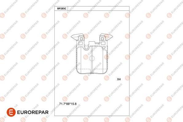 EUROREPAR 1681260880 - Гальмівні колодки, дискові гальма autozip.com.ua