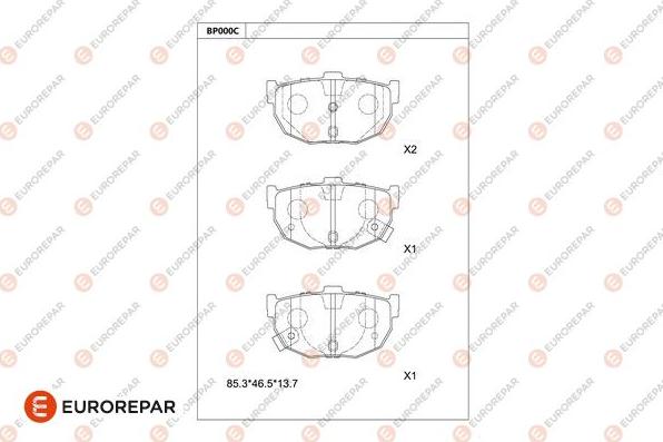 EUROREPAR 1681208180 - Гальмівні колодки, дискові гальма autozip.com.ua