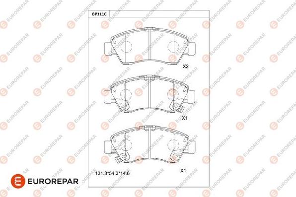 EUROREPAR 1681208780 - Гальмівні колодки, дискові гальма autozip.com.ua